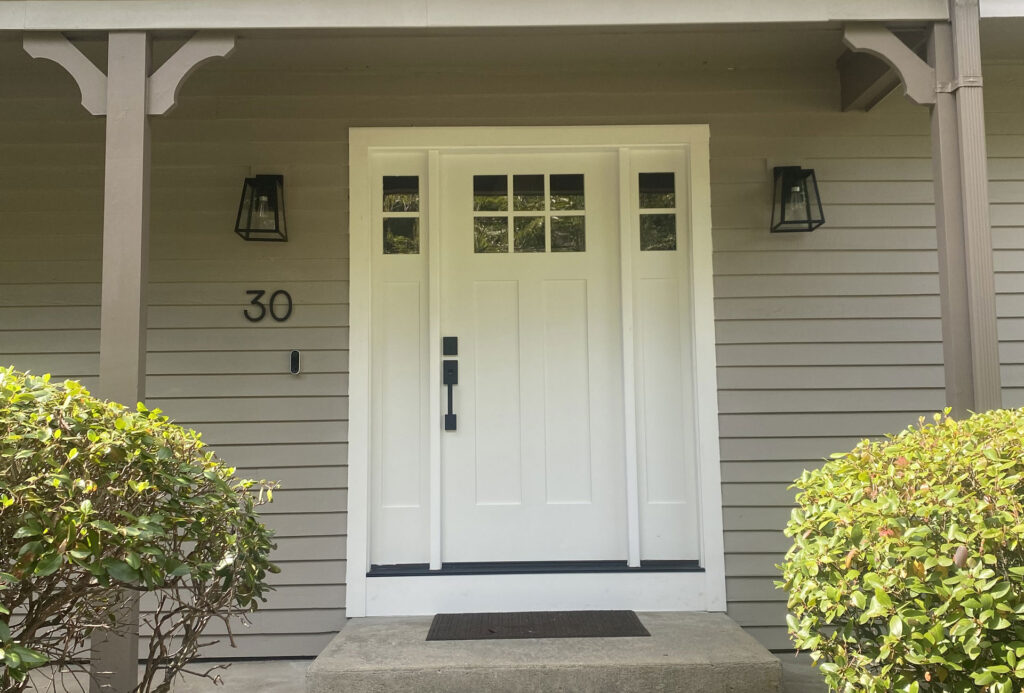 French doors installed during a home remodeling project.