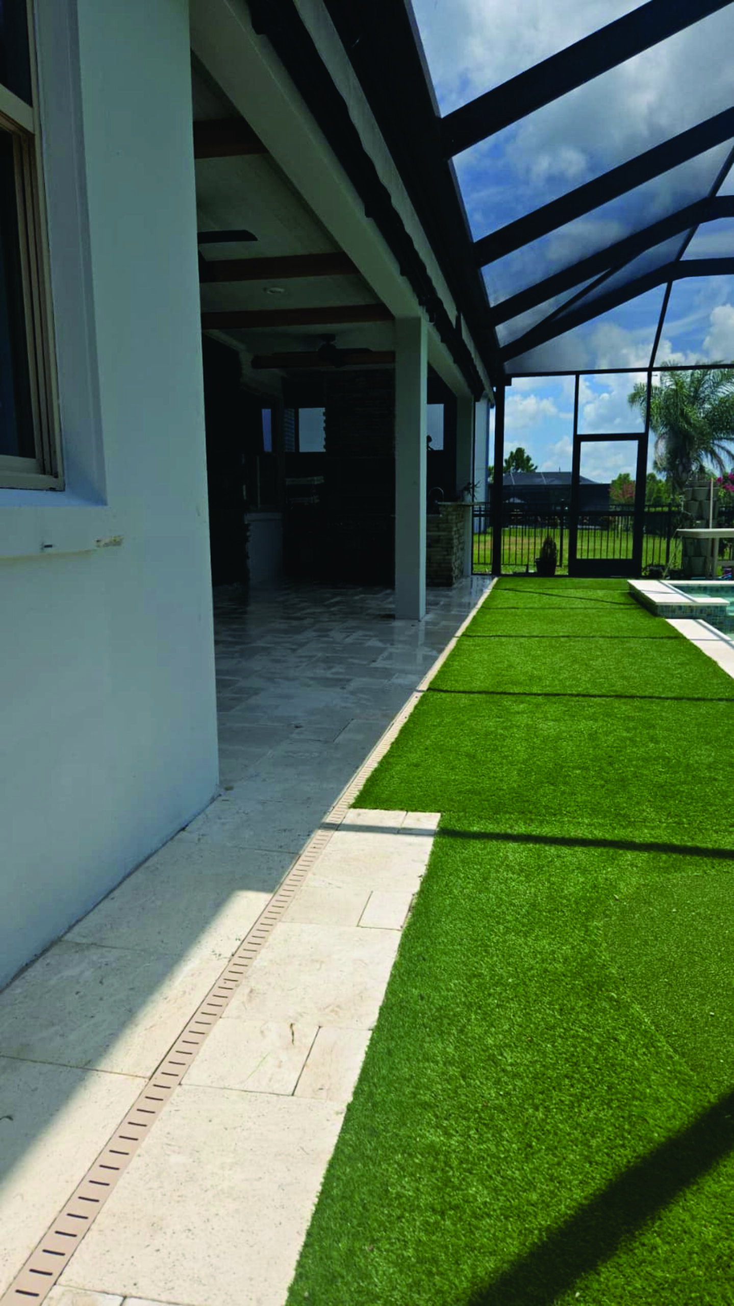 Backyard patio transformation in Odessa, Florida.