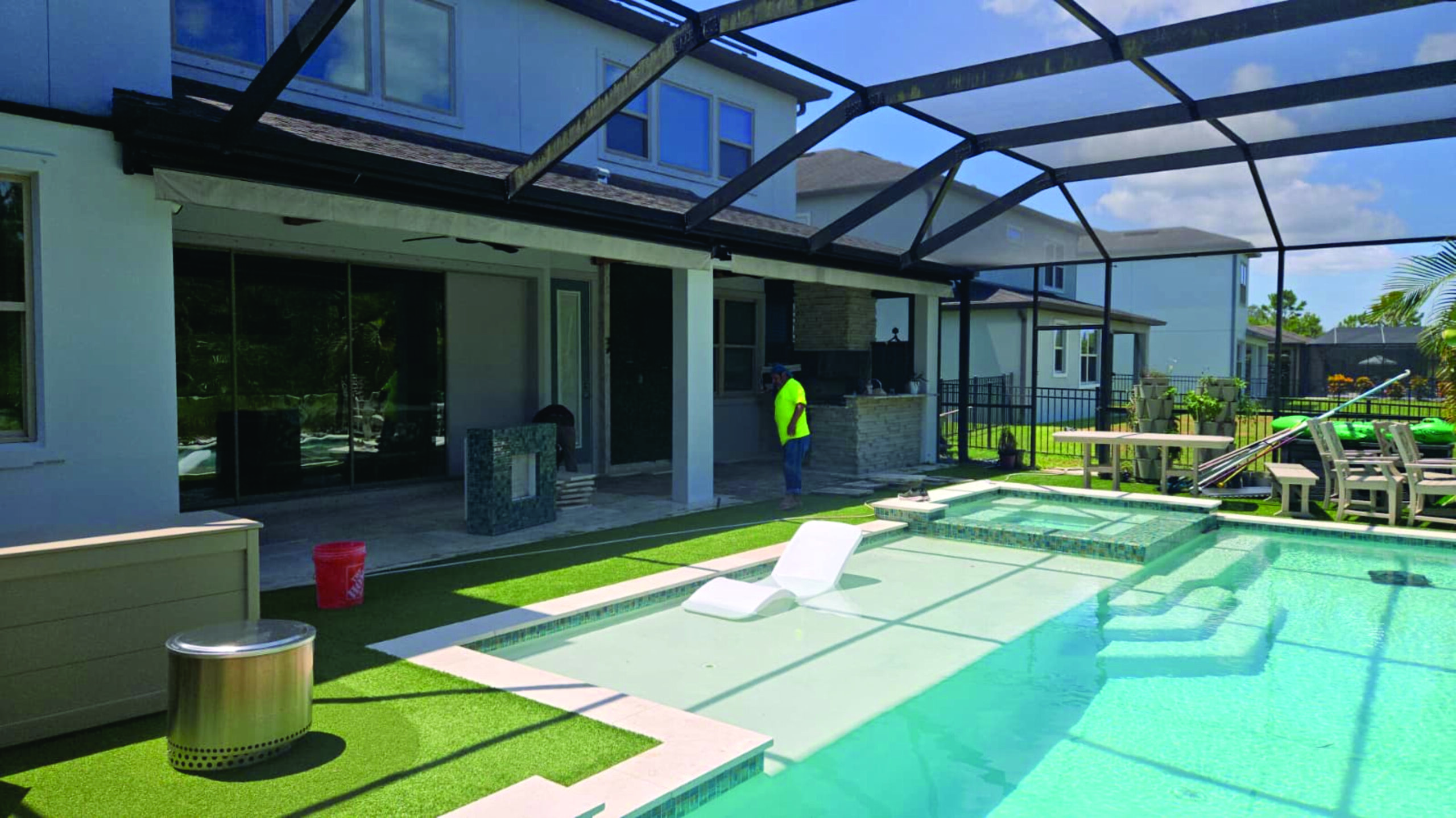 Beautiful outdoor living space after patio remodeling.